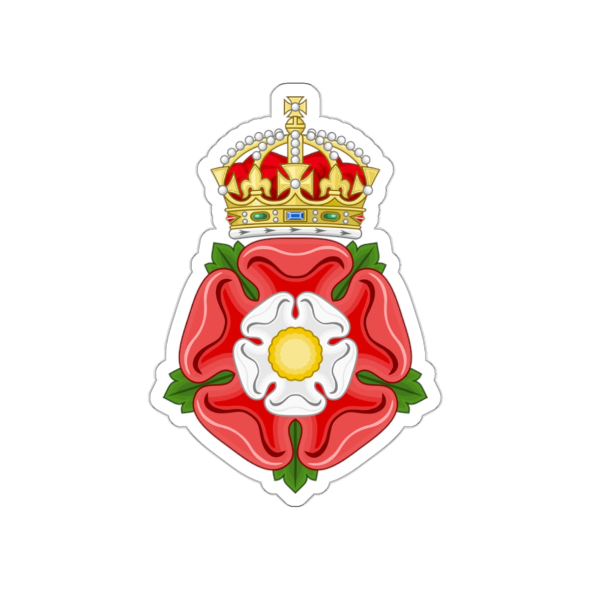 Tudor Rose, royally crowned STICKER Vinyl Die-Cut Decal-White-The Sticker Space