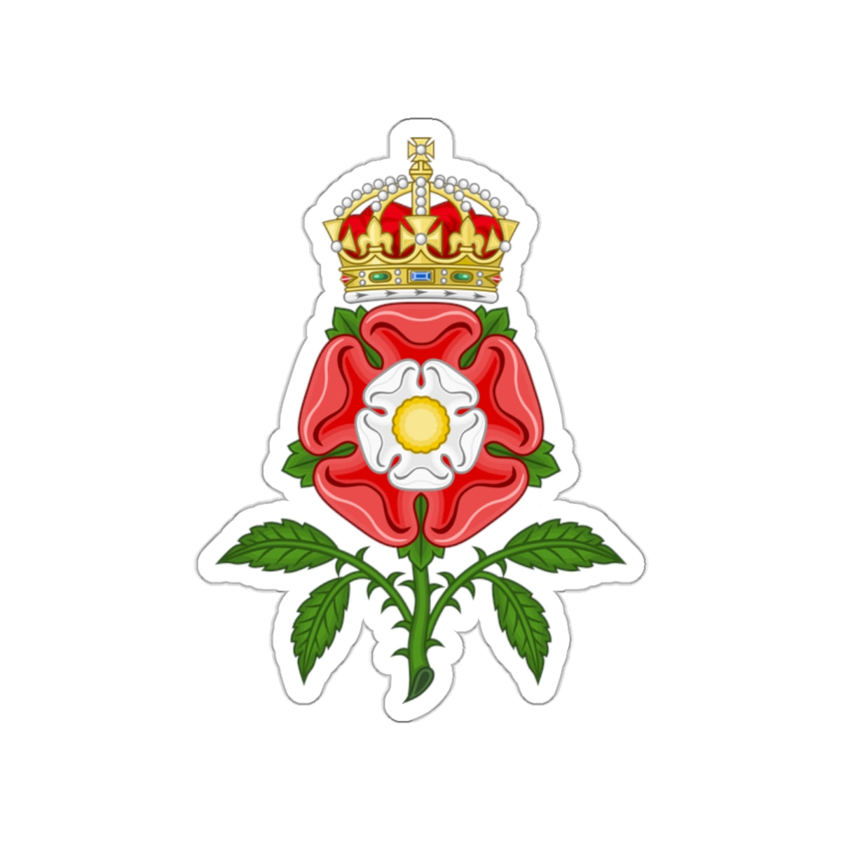 Tudor Rose (Tudor Heraldry) STICKER Vinyl Die-Cut Decal-White-The Sticker Space