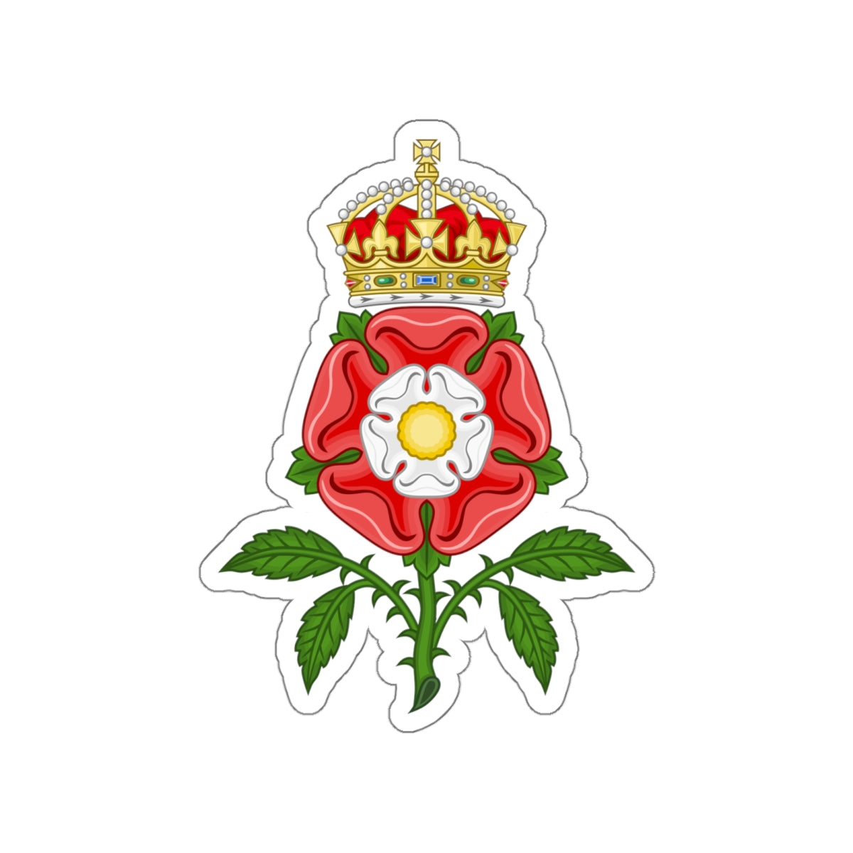 Tudor Rose (Tudor Heraldry) STICKER Vinyl Die-Cut Decal-White-The Sticker Space