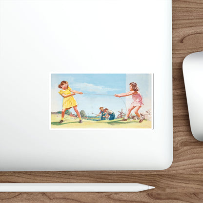 Tug-a-War (Magazine Illustration) STICKER Vinyl Die-Cut Decal-The Sticker Space