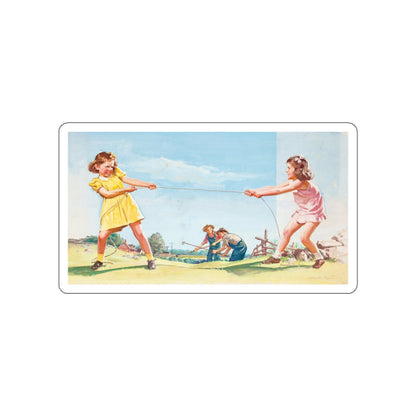 Tug-a-War (Magazine Illustration) STICKER Vinyl Die-Cut Decal-White-The Sticker Space