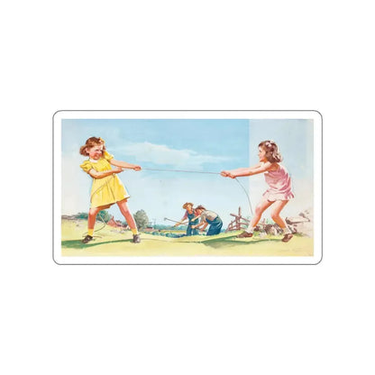 Tug-a-War (Magazine Illustration) STICKER Vinyl Die-Cut Decal White Die-Cut 5 Inch - The Sticker Space