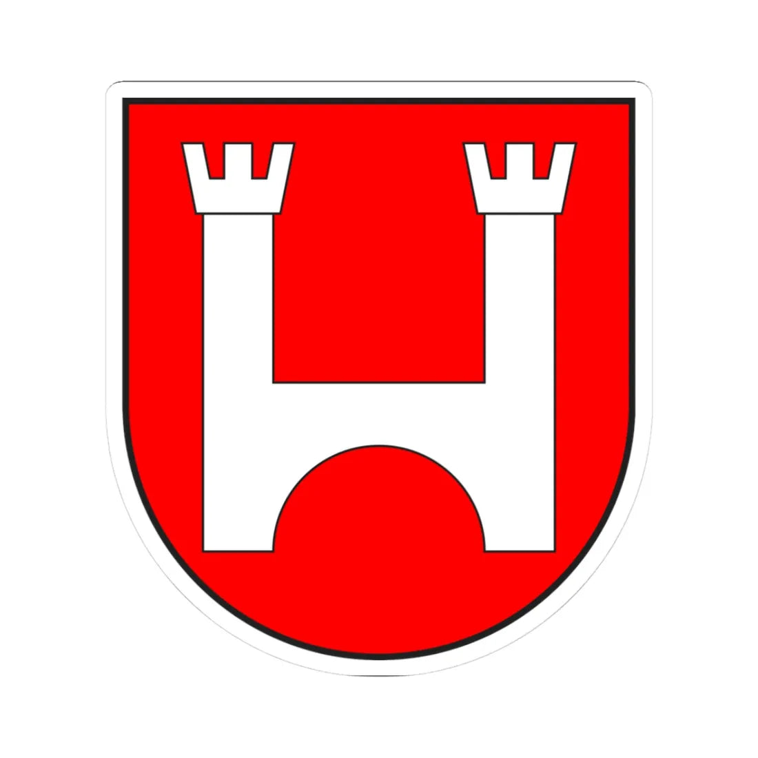 Tujetsch wappen (Switzerland) (Coat of Arms) STICKER Vinyl Kiss-Cut Decal 3 Inch White - The Sticker Space