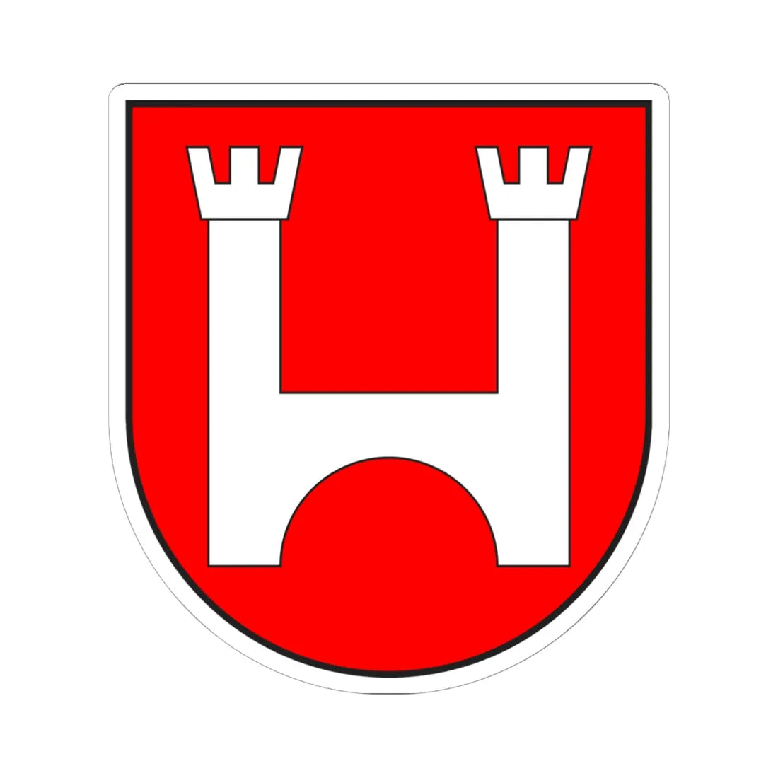 Tujetsch wappen (Switzerland) (Coat of Arms) STICKER Vinyl Kiss-Cut Decal 6 Inch White - The Sticker Space