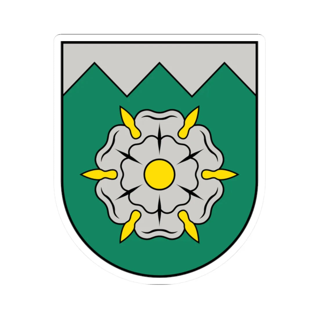 Tukuma novads COA (Latvia) (Coat of Arms) STICKER Vinyl Kiss-Cut Decal 2 Inch White - The Sticker Space