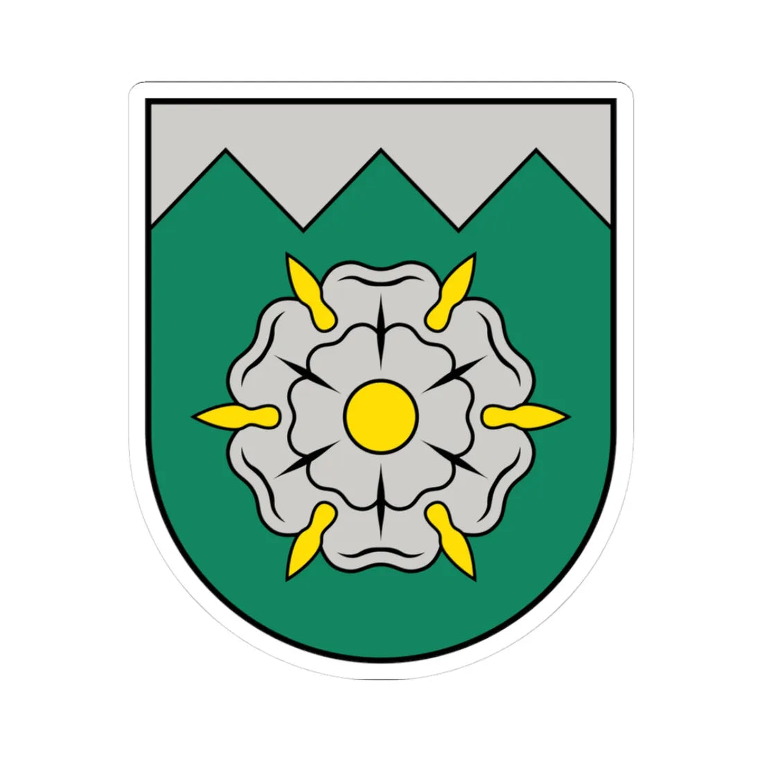 Tukuma novads COA (Latvia) (Coat of Arms) STICKER Vinyl Kiss-Cut Decal 3 Inch White - The Sticker Space