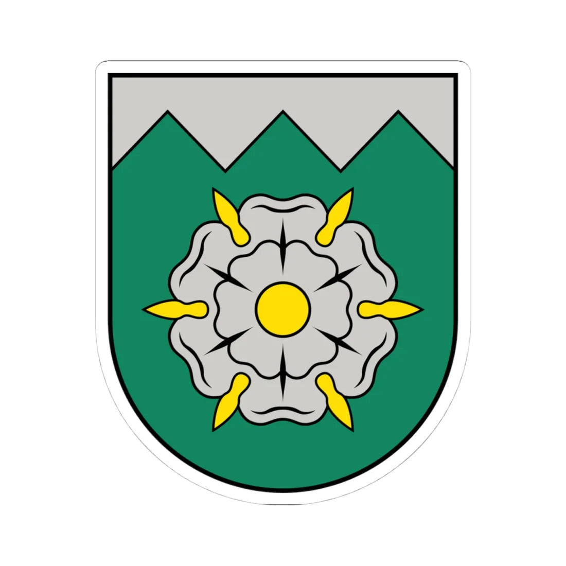 Tukuma novads COA (Latvia) (Coat of Arms) STICKER Vinyl Kiss-Cut Decal 4 Inch White - The Sticker Space