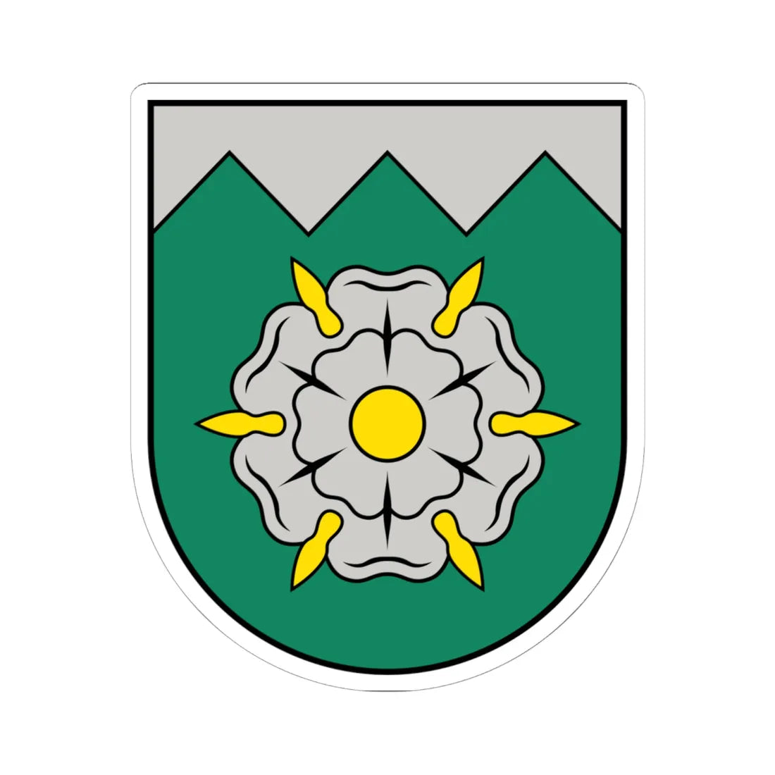 Tukuma novads COA (Latvia) (Coat of Arms) STICKER Vinyl Kiss-Cut Decal 6 Inch White - The Sticker Space