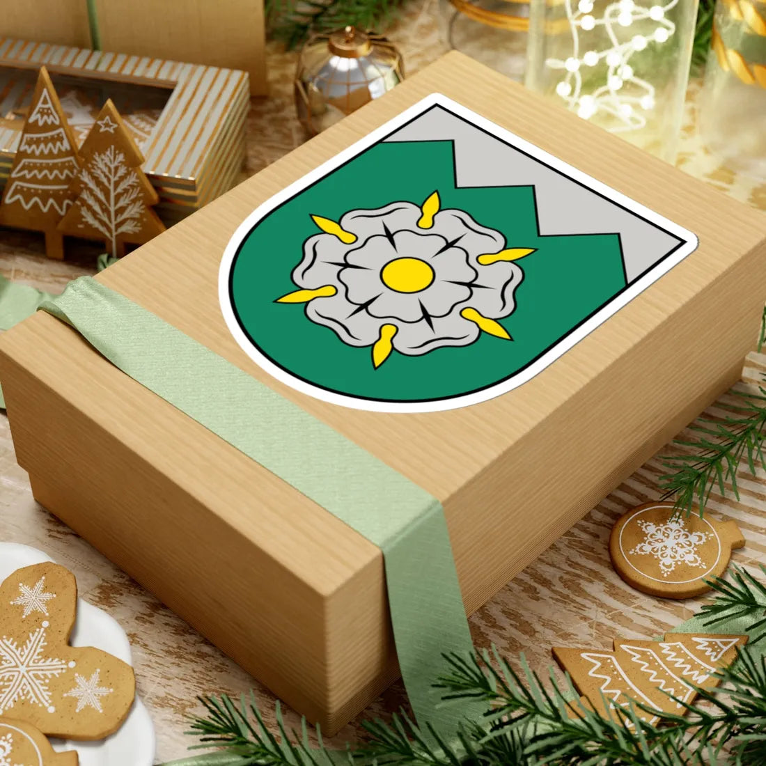 Tukuma novads COA (Latvia) (Coat of Arms) STICKER Vinyl Kiss-Cut Decal - The Sticker Space