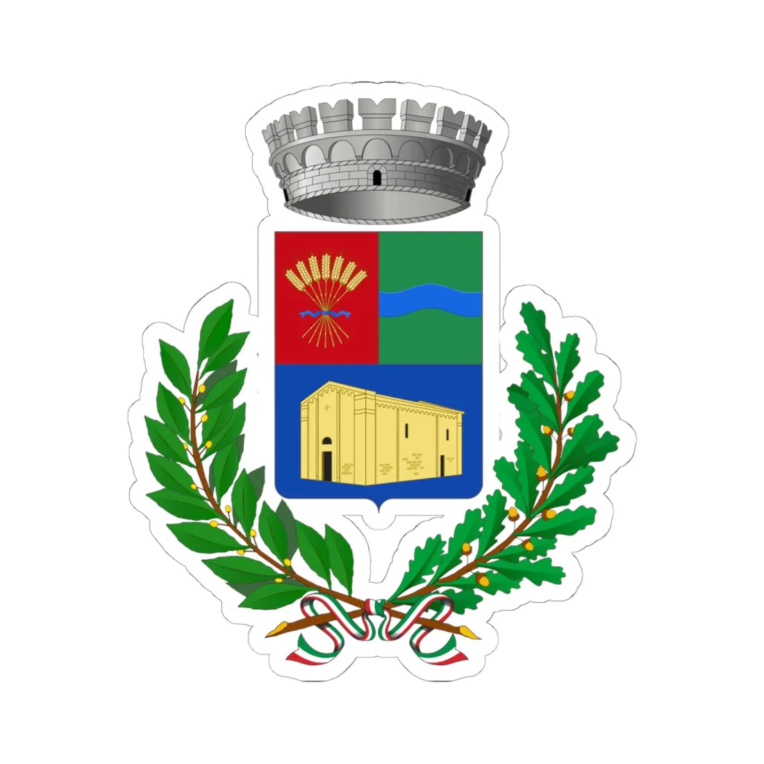 Tula-Stemma (Italy) (Coat of Arms) STICKER Vinyl Kiss-Cut Decal 6 Inch White - The Sticker Space