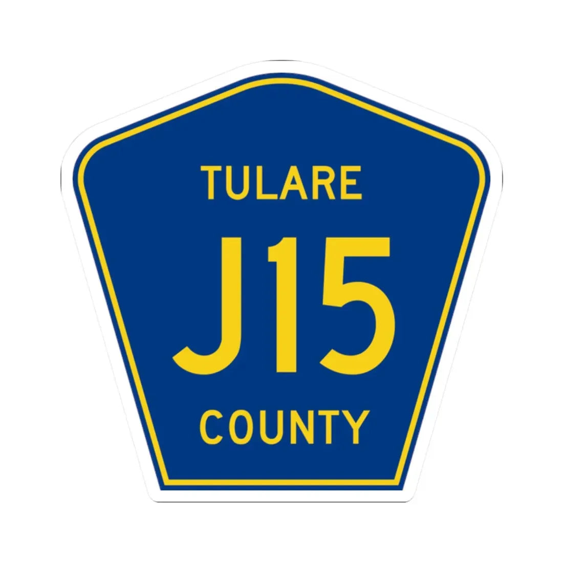 Tulare County J15 (California) (Road Sign) STICKER Vinyl Kiss-Cut Decal 2 Inch White - The Sticker Space