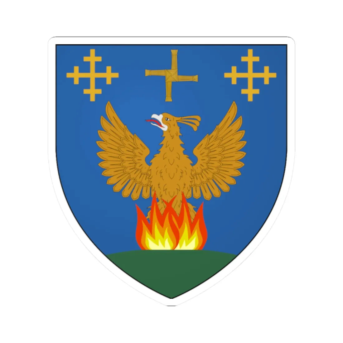 Tullamore Coat of Arms (Ireland) (Coat of Arms) STICKER Vinyl Kiss-Cut Decal 2 Inch White - The Sticker Space