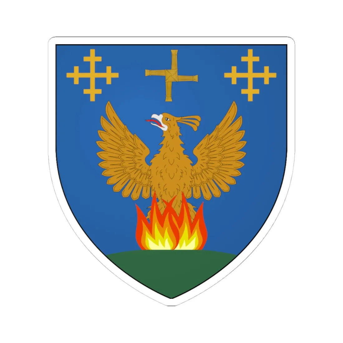 Tullamore Coat of Arms (Ireland) (Coat of Arms) STICKER Vinyl Kiss-Cut Decal 4 Inch White - The Sticker Space