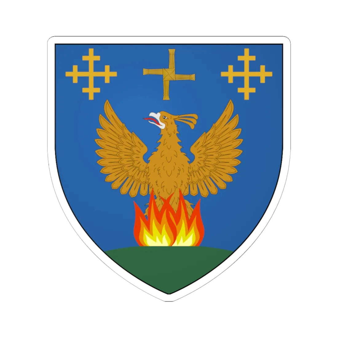 Tullamore Coat of Arms (Ireland) (Coat of Arms) STICKER Vinyl Kiss-Cut Decal 6 Inch White - The Sticker Space