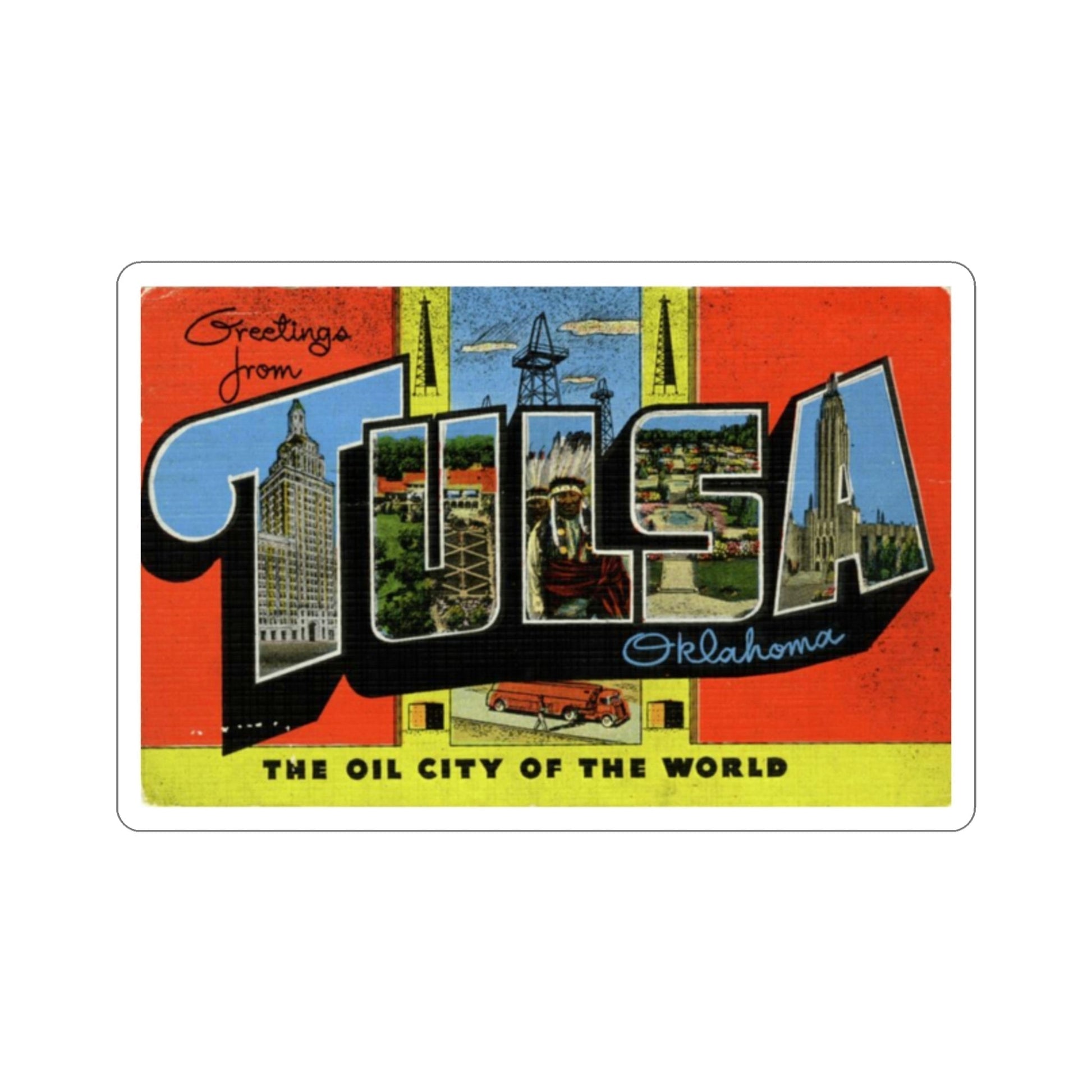 Tulsa Oklahoma (Greeting Cards) STICKER Vinyl Die-Cut Decal-2 Inch-The Sticker Space