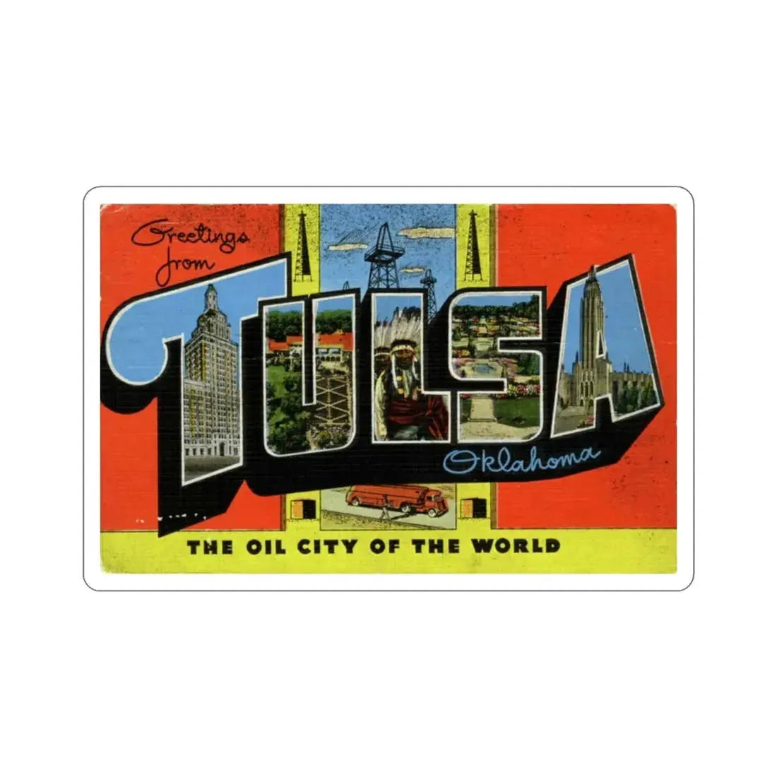 Tulsa Oklahoma (Greeting Cards) STICKER Vinyl Die-Cut Decal 3 Inch - The Sticker Space