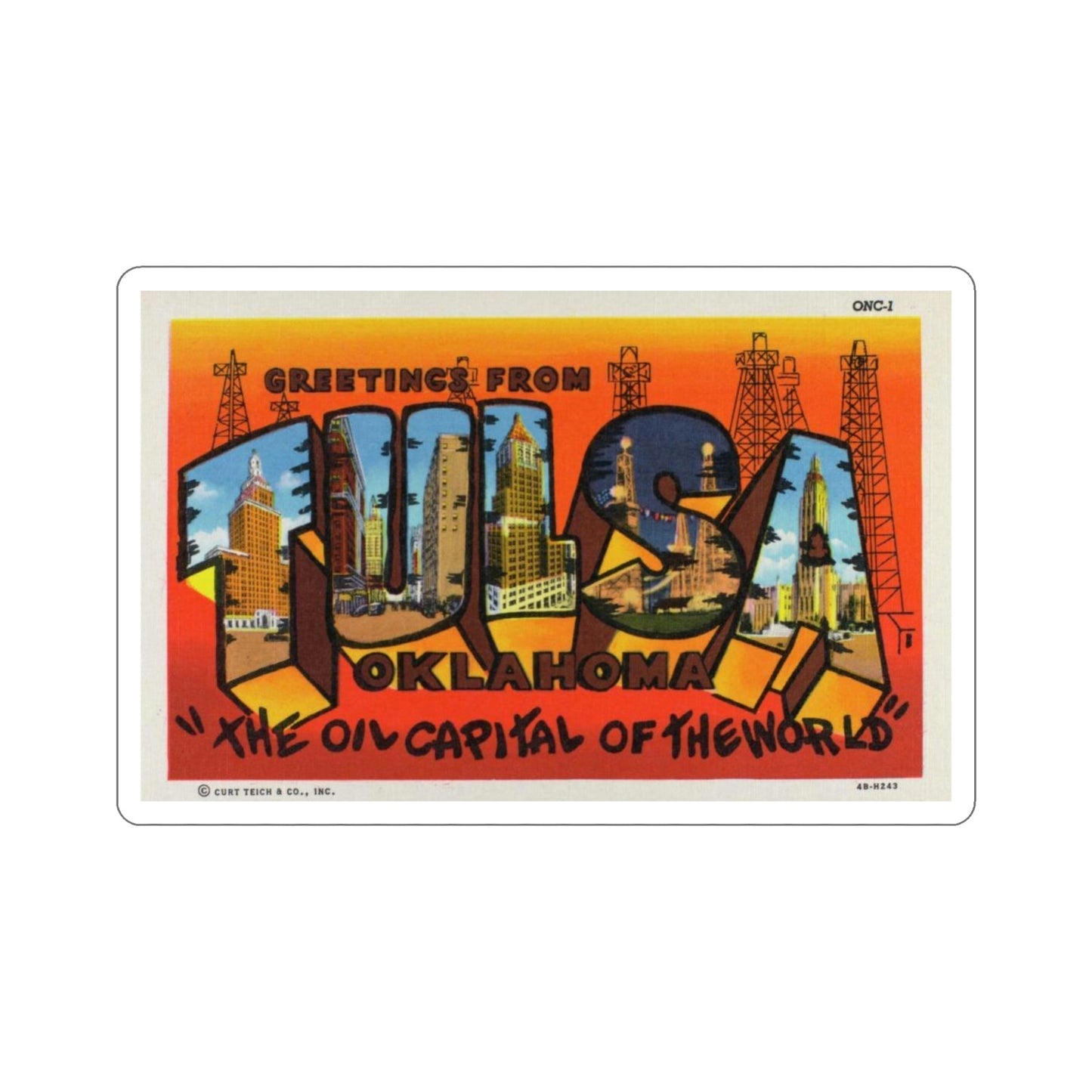 Tulsa Oklahoma v2 (Greeting Cards) STICKER Vinyl Die-Cut Decal-5 Inch-The Sticker Space