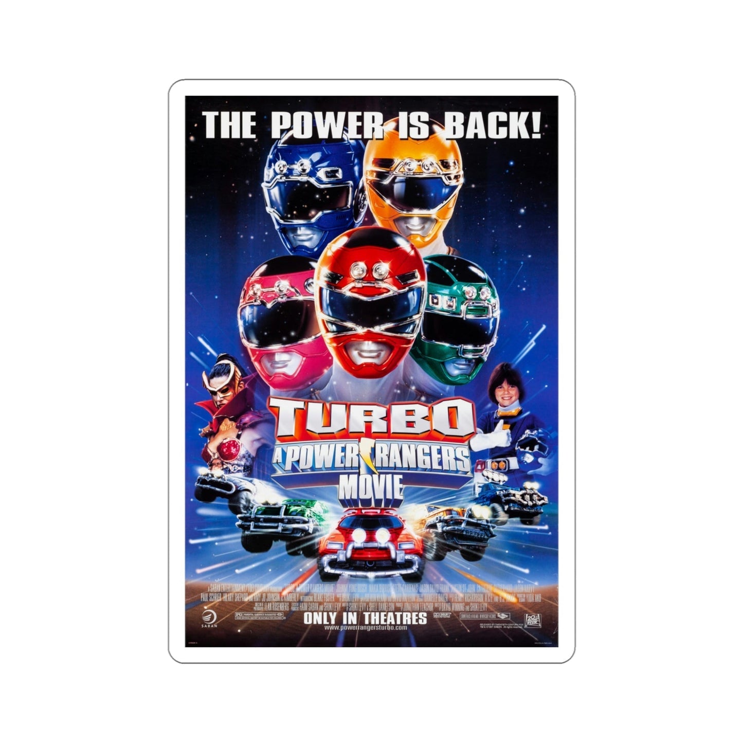 Turbo A Power Rangers Movie 1997 Movie Poster STICKER Vinyl Die-Cut Decal-4 Inch-The Sticker Space