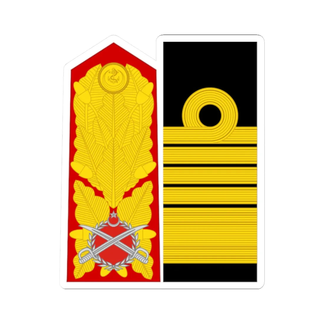 Turkey Navy OF 10 collected (Turkey) (Military Rank) STICKER Vinyl Kiss-Cut Decal 2 Inch White - The Sticker Space