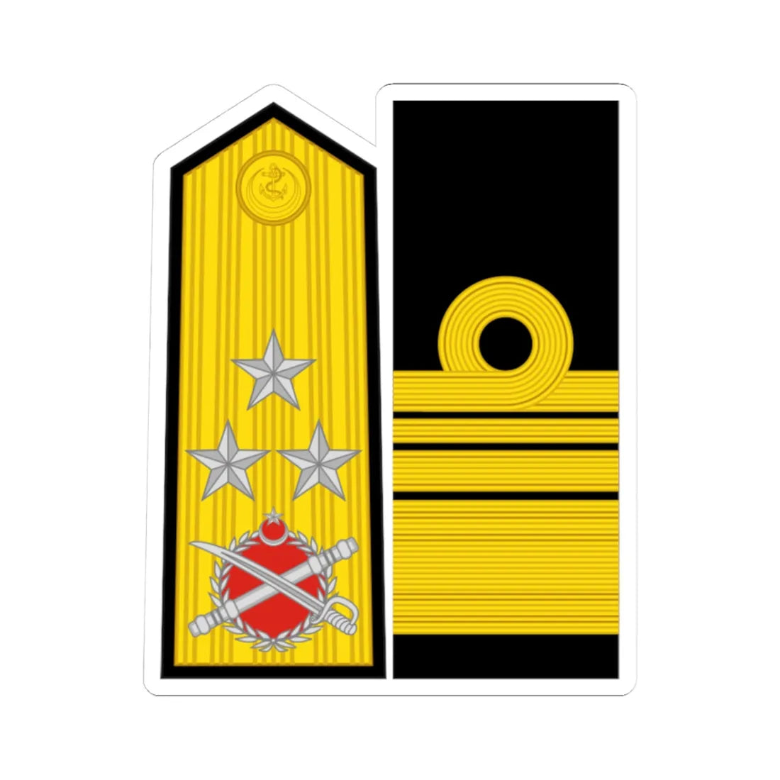 Turkey Navy OF 8 collected (Turkey) (Military Rank) STICKER Vinyl Kiss-Cut Decal - The Sticker Space