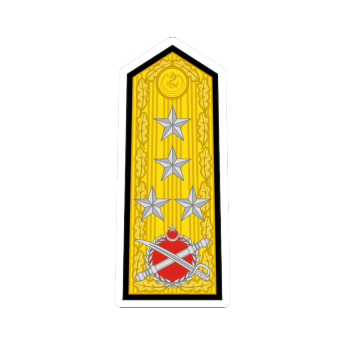 Turkey navy OF 9b (Turkey) (Military Rank) STICKER Vinyl Kiss-Cut Decal 2 Inch White - The Sticker Space