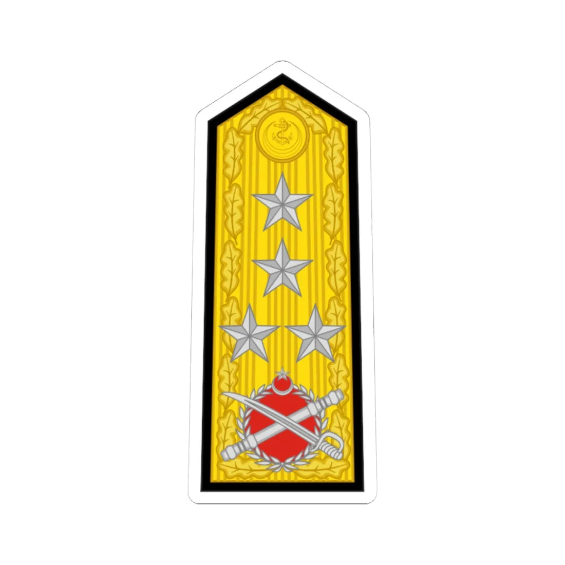 Turkey navy OF 9b (Turkey) (Military Rank) STICKER Vinyl Kiss-Cut Decal 4 Inch White - The Sticker Space