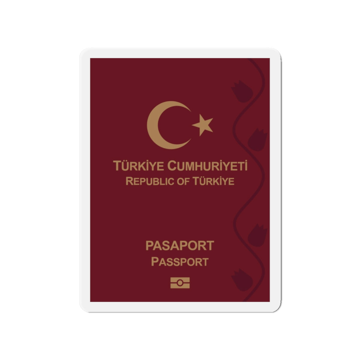 Turkish Passport - Die-Cut Magnet-2" x 2"-The Sticker Space