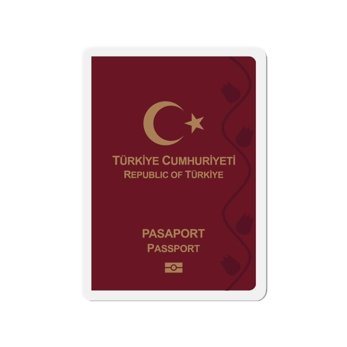Turkish Passport - Die-Cut Magnet-3" x 3"-The Sticker Space