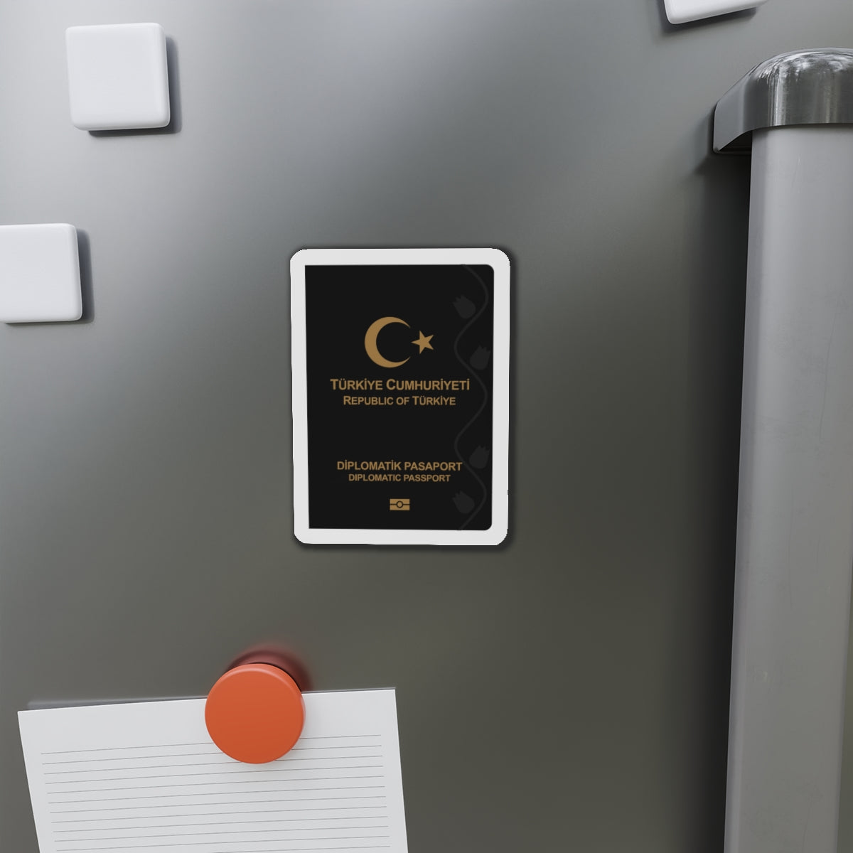 Turkish Passport (Diplomatic) - Die-Cut Magnet-The Sticker Space