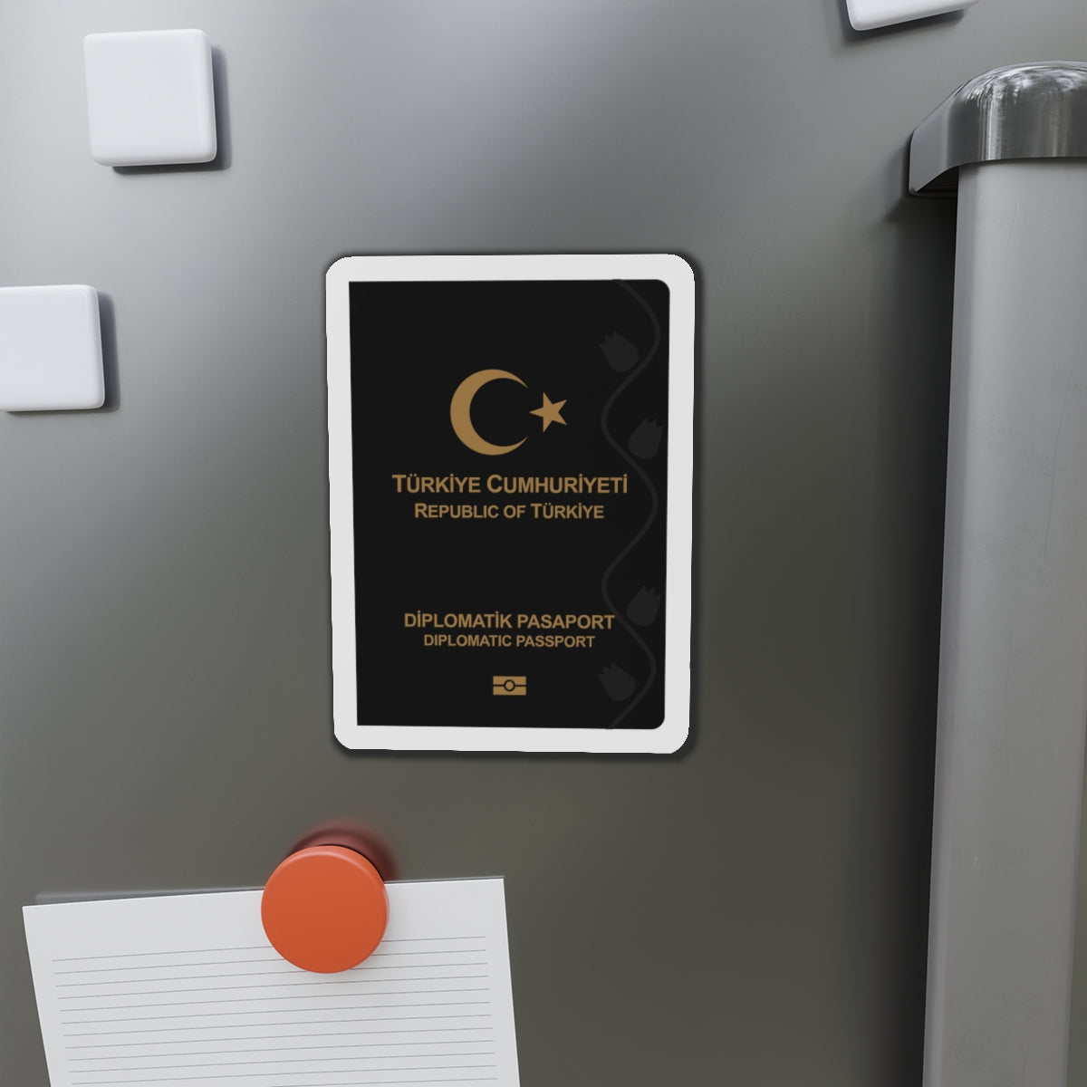 Turkish Passport (Diplomatic) - Die-Cut Magnet-The Sticker Space