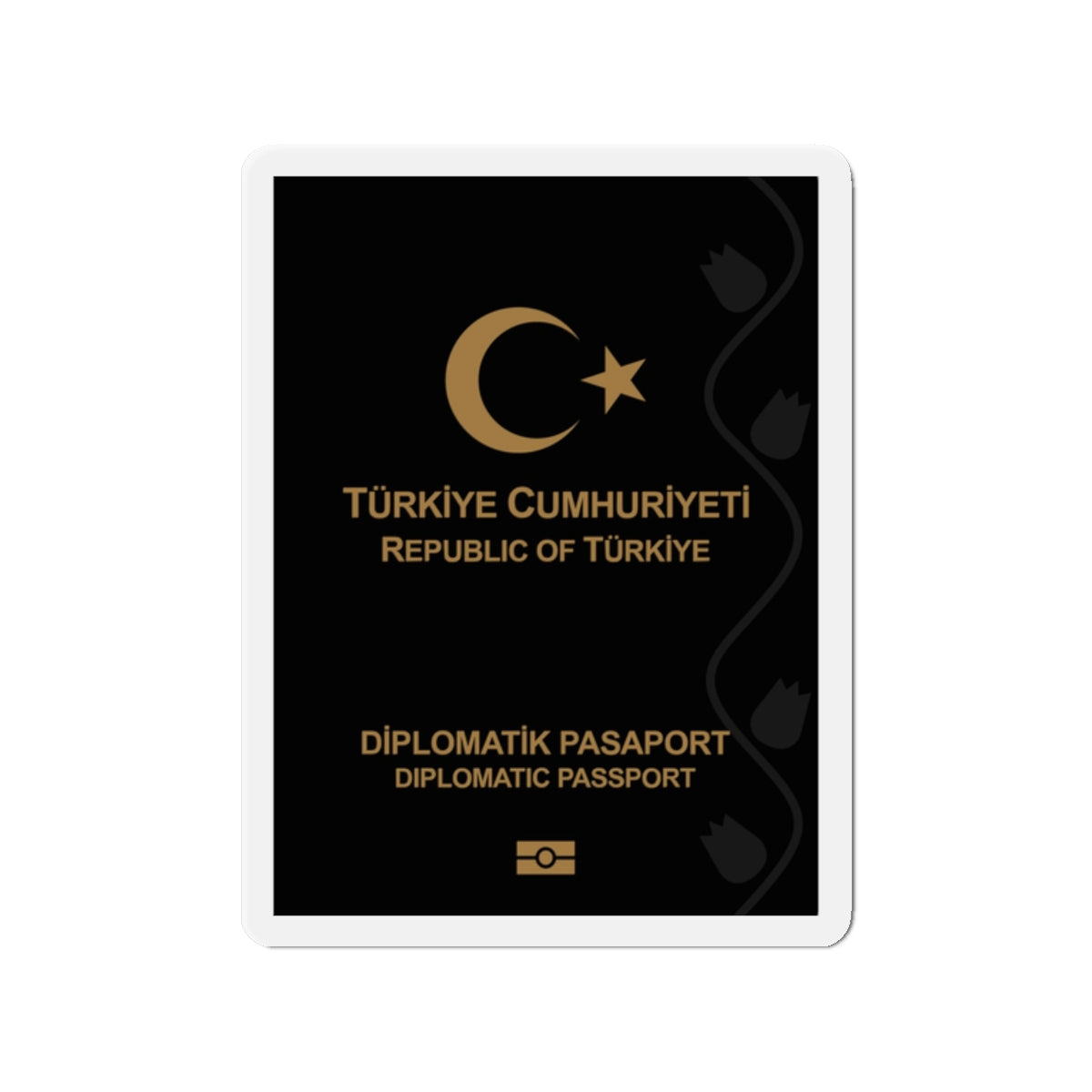 Turkish Passport (Diplomatic) - Die-Cut Magnet-2" x 2"-The Sticker Space