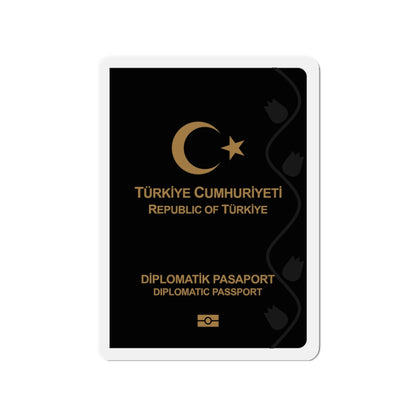 Turkish Passport (Diplomatic) - Die-Cut Magnet-3" x 3"-The Sticker Space