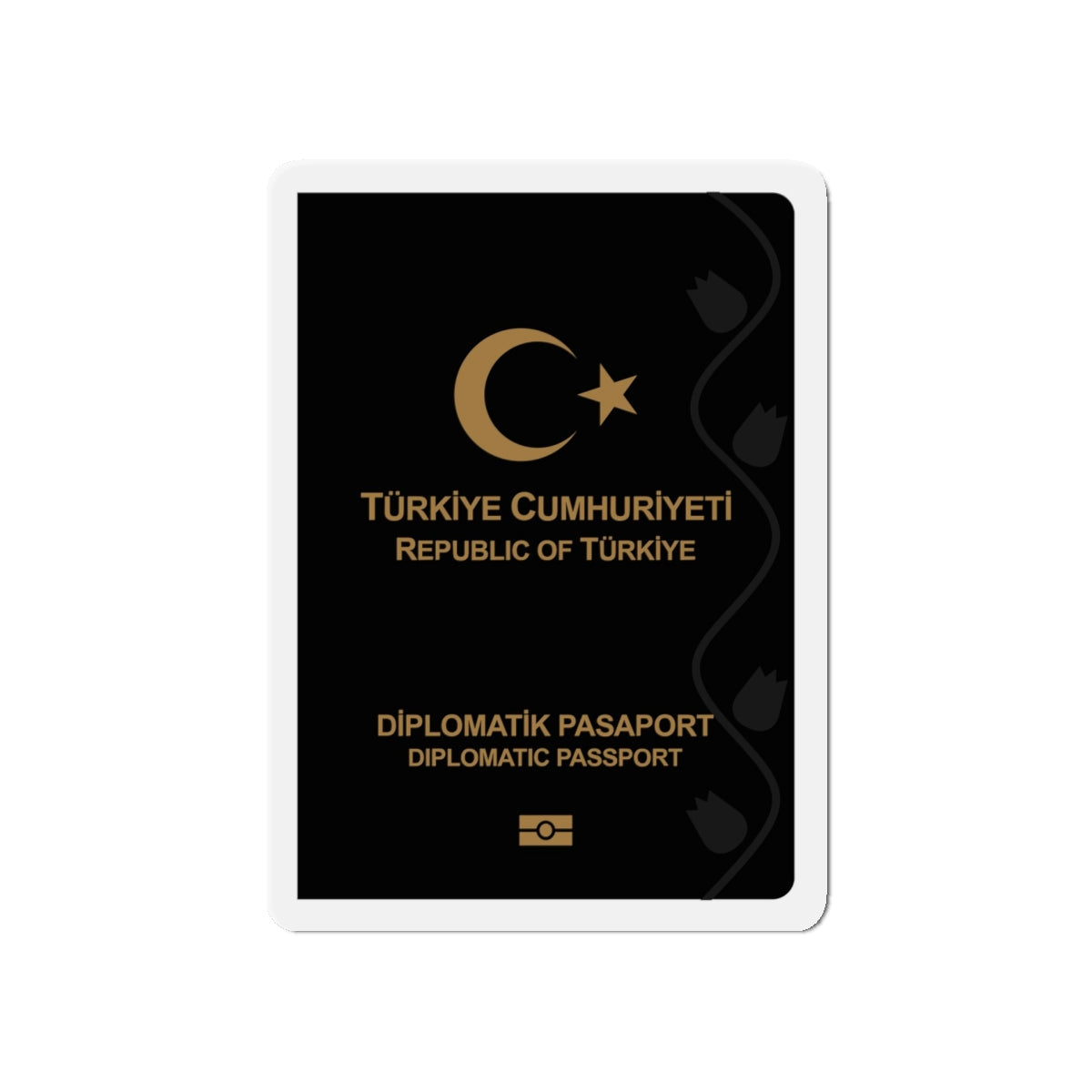 Turkish Passport (Diplomatic) - Die-Cut Magnet-5" x 5"-The Sticker Space