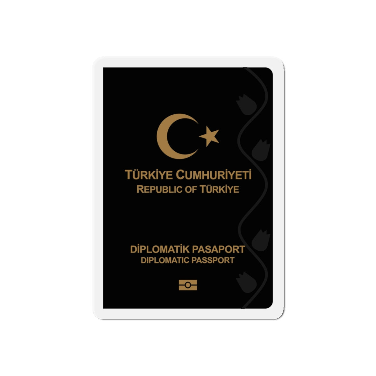 Turkish Passport (Diplomatic) - Die-Cut Magnet-6 × 6"-The Sticker Space