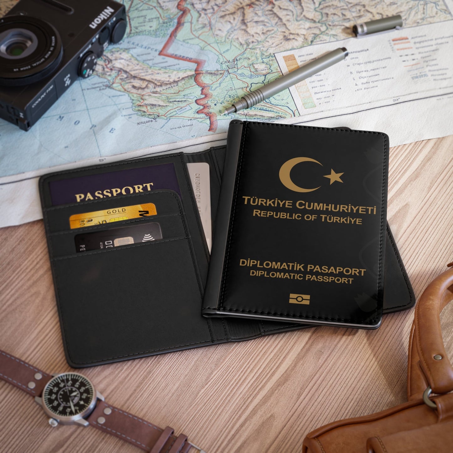 Turkish Passport (Diplomatic) - Passport Holder-3.9" x 5.8"-The Sticker Space