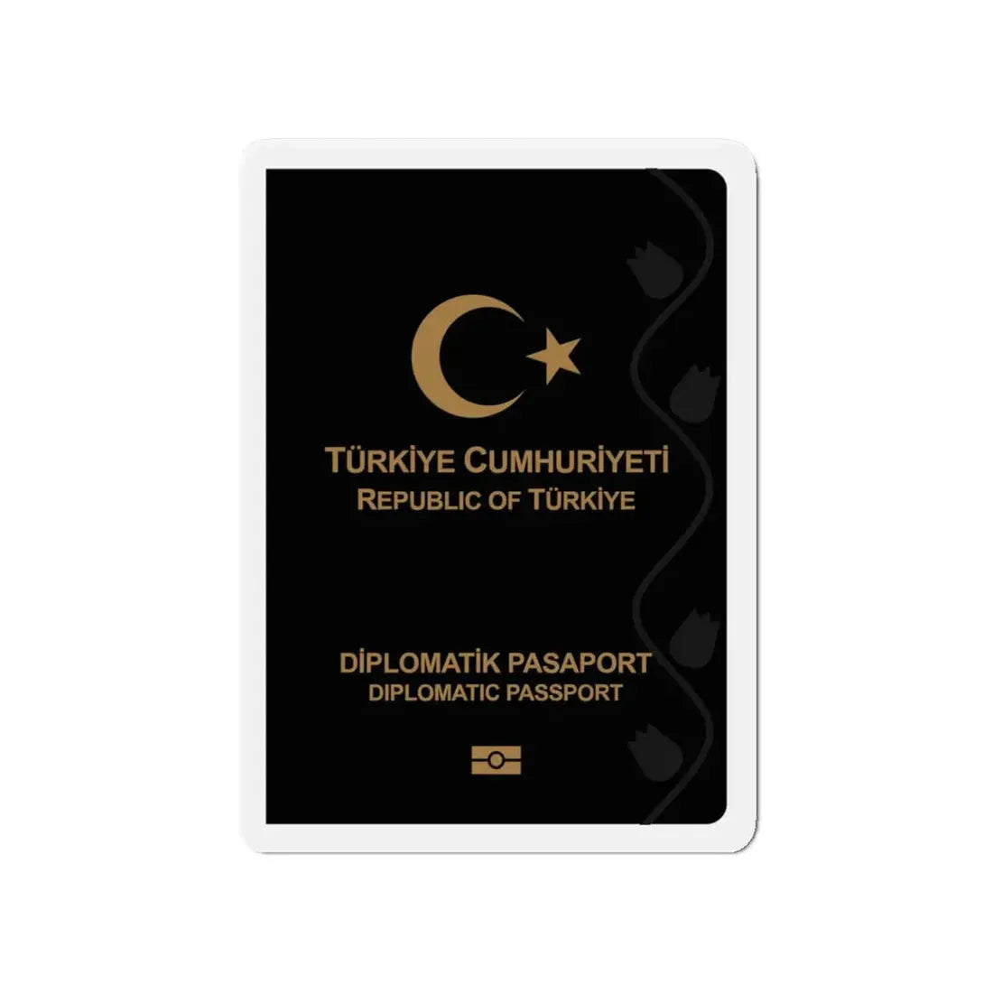 Turkish Passport (Diplomatic) - Refrigerator Magnet 4 Inch - The Sticker Space