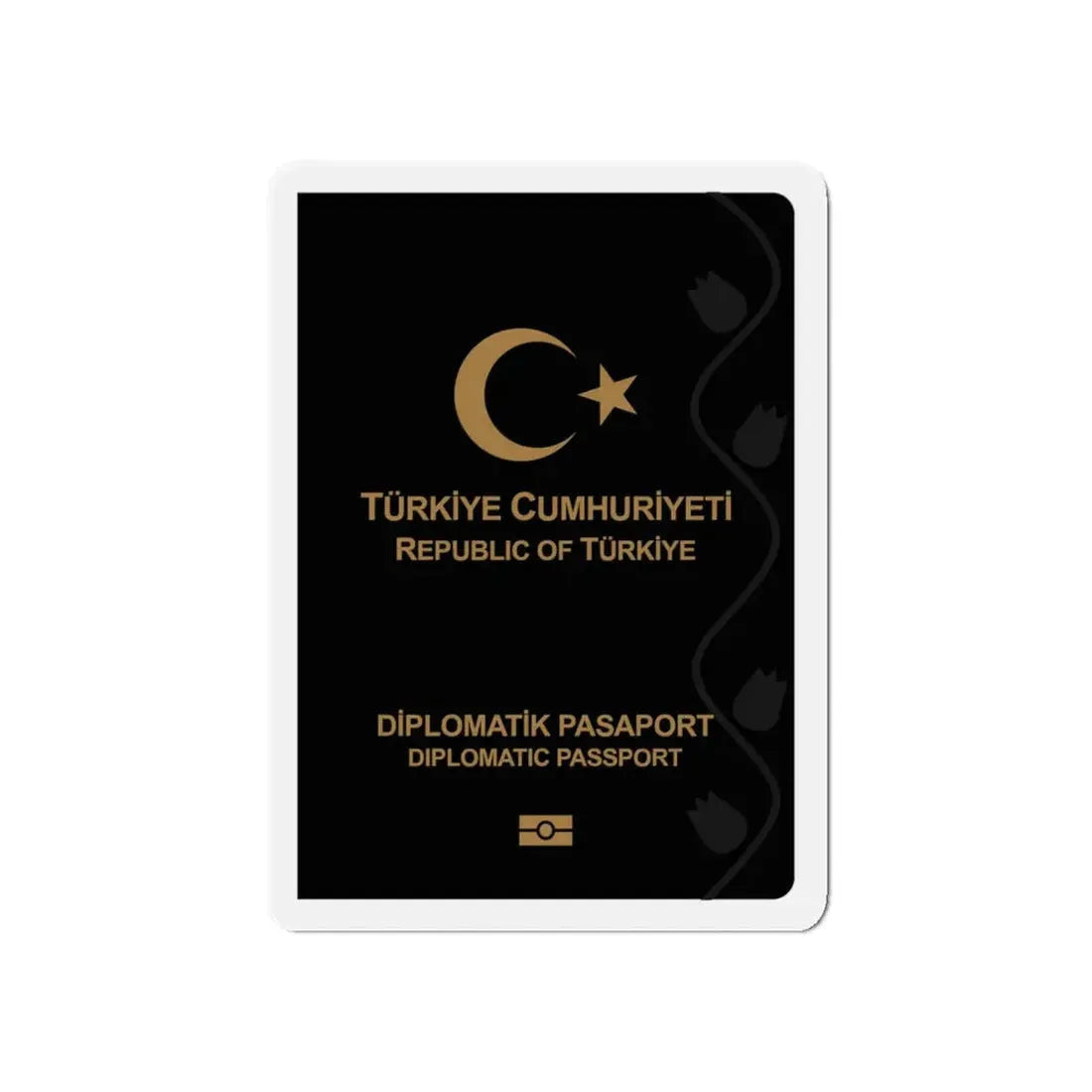 Turkish Passport (Diplomatic) - Refrigerator Magnet 5 Inch - The Sticker Space