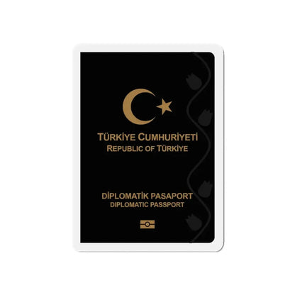 Turkish Passport (Diplomatic) - Refrigerator Magnet 5 Inch - The Sticker Space