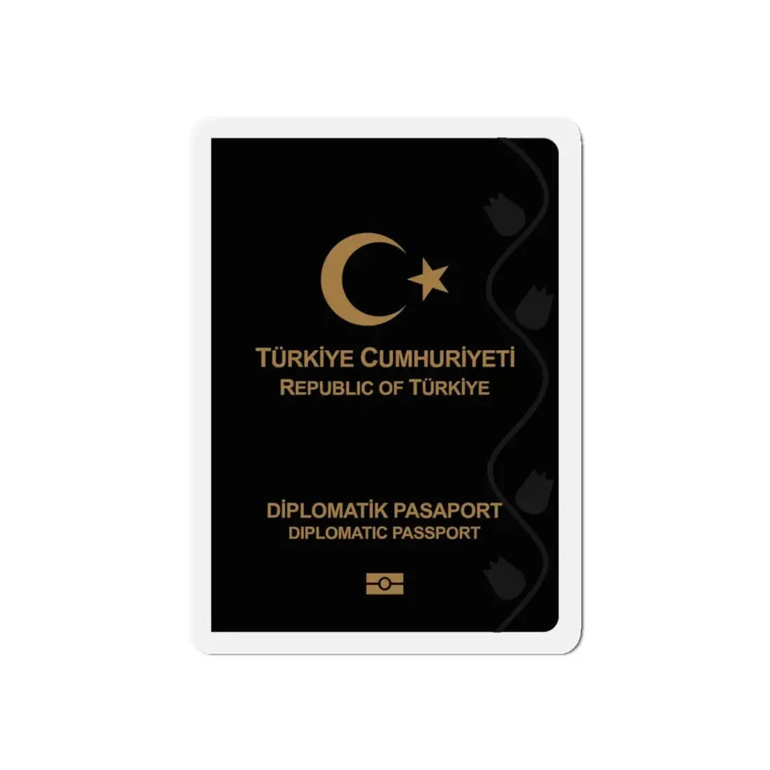 Turkish Passport (Diplomatic) - Refrigerator Magnet 6 Inch - The Sticker Space