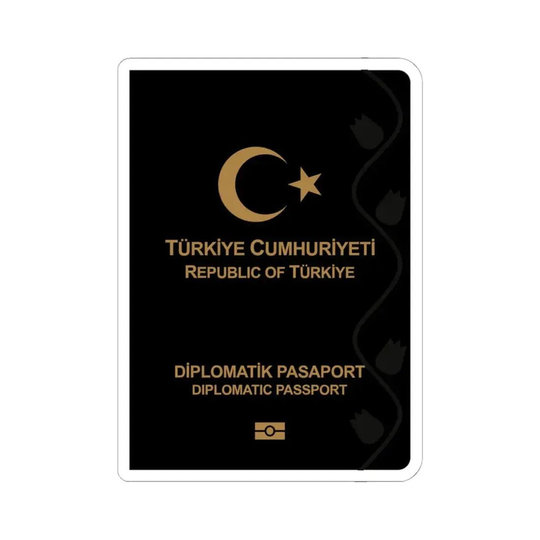 Turkish Passport (Diplomatic) - STICKER Vinyl Kiss-Cut Decal 6 Inch White - The Sticker Space