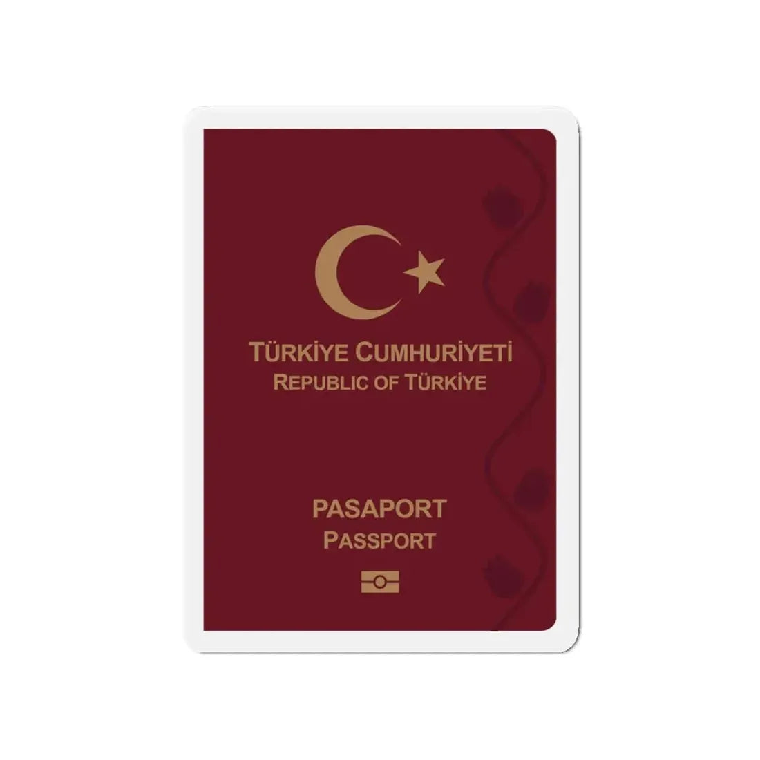 Turkish Passport - Refrigerator Magnet 4 Inch - The Sticker Space