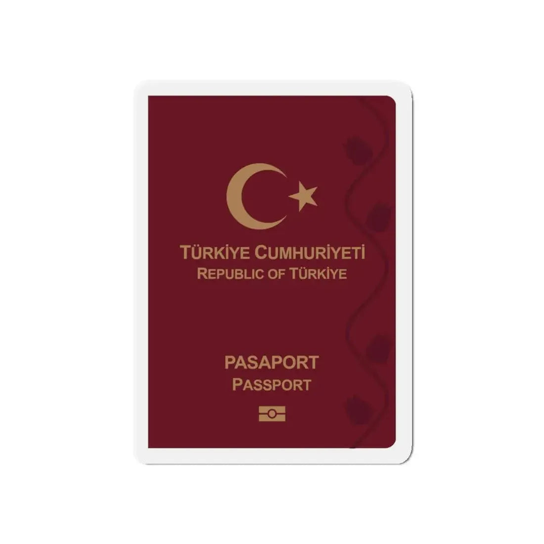 Turkish Passport - Refrigerator Magnet 5 Inch - The Sticker Space