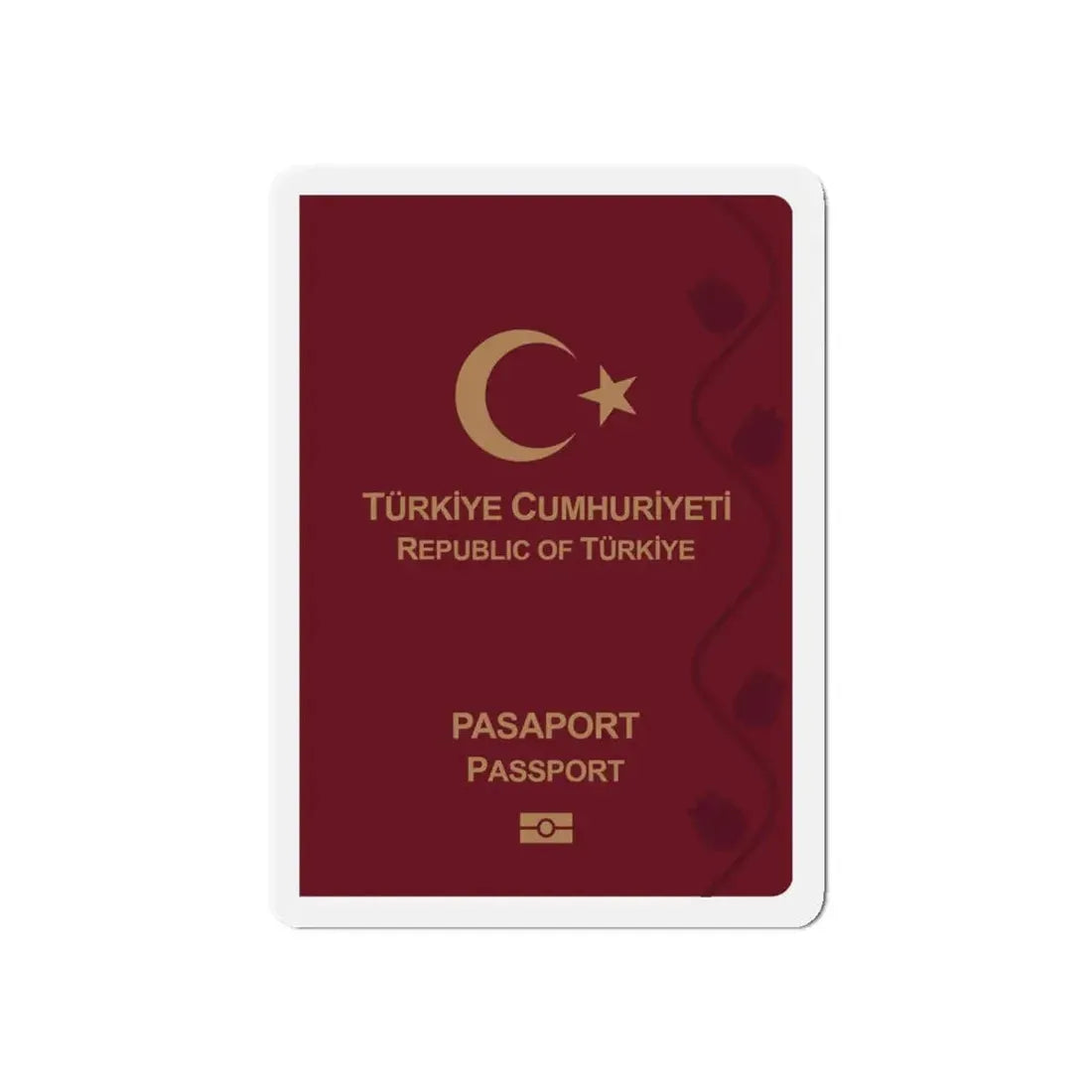 Turkish Passport - Refrigerator Magnet 6 Inch - The Sticker Space