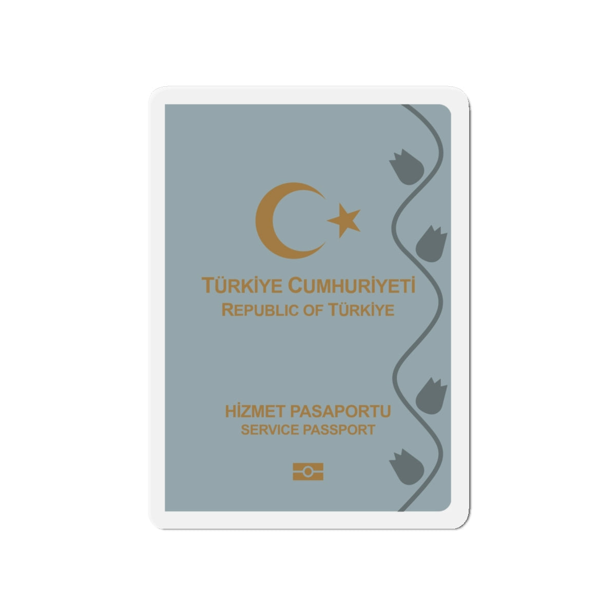 Turkish Passport (Service) - Die-Cut Magnet-4" x 4"-The Sticker Space