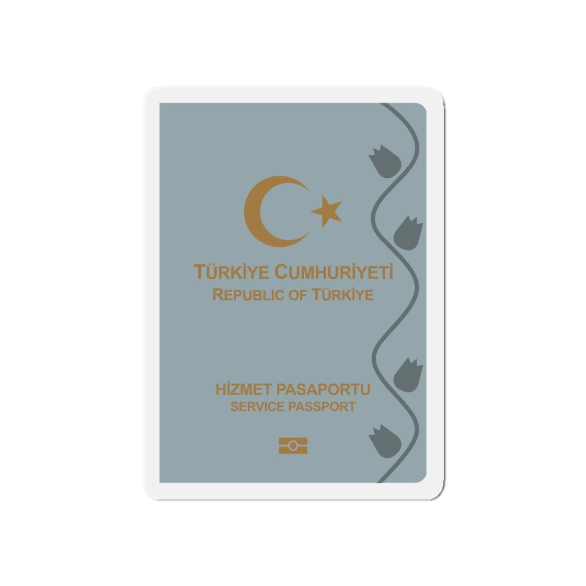 Turkish Passport (Service) - Die-Cut Magnet-5" x 5"-The Sticker Space
