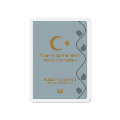 Turkish Passport (Service) - Die-Cut Magnet-5" x 5"-The Sticker Space