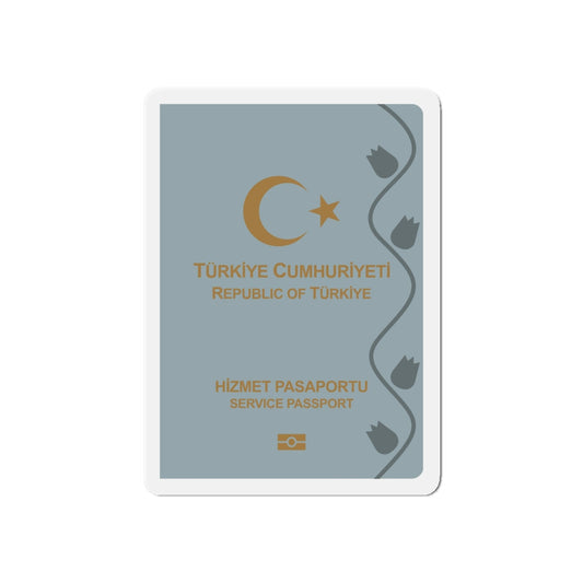 Turkish Passport (Service) - Die-Cut Magnet-6 × 6"-The Sticker Space