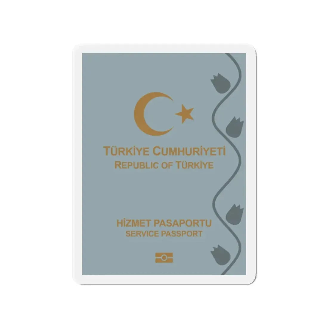 Turkish Passport (Service) - Refrigerator Magnet 2 Inch - The Sticker Space