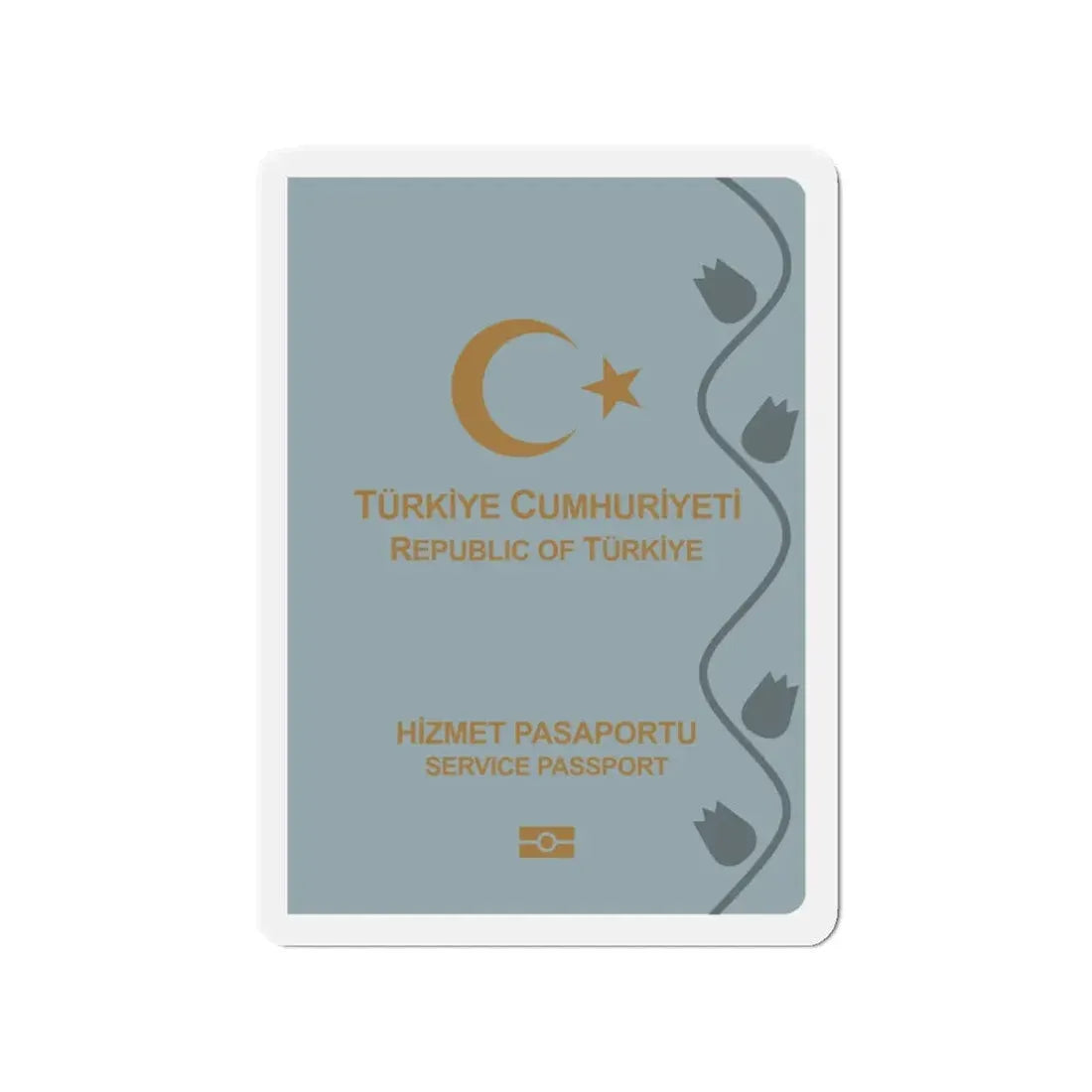Turkish Passport (Service) - Refrigerator Magnet 3 Inch - The Sticker Space