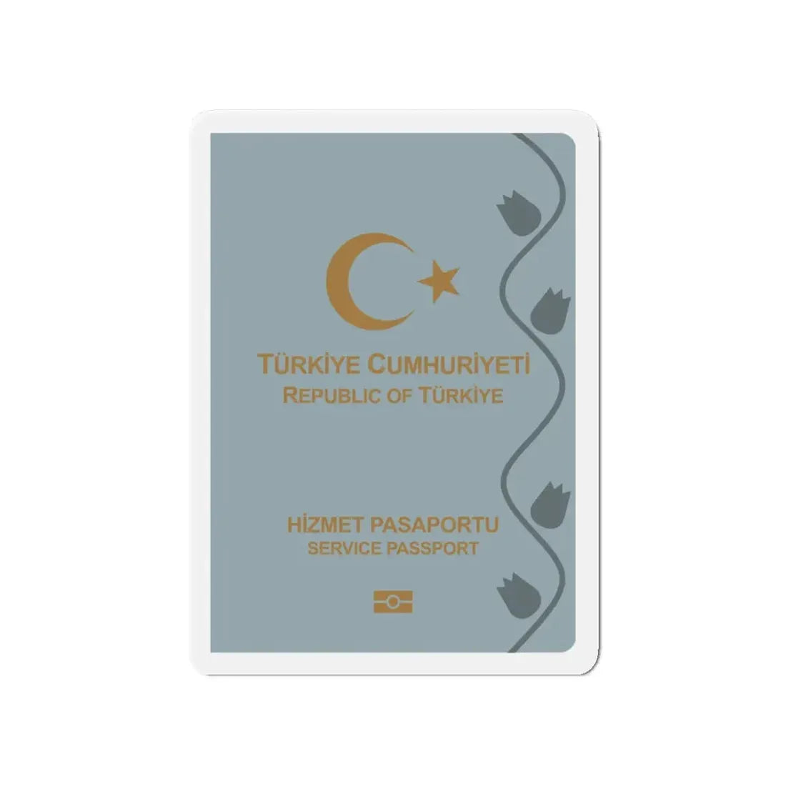 Turkish Passport (Service) - Refrigerator Magnet 4 Inch - The Sticker Space